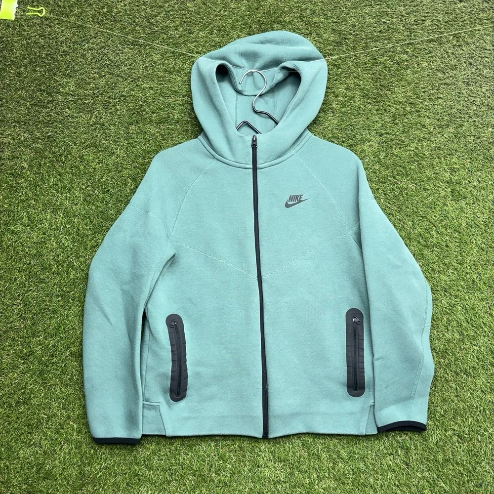 Nike Tech Hoodie Youth XL Kids Green Full Zip Up Fleece Casual Jacket
